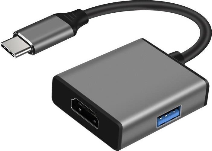 HUB USB Art HUB adapter USB-C na HDMI 4K 30Hz + USB 3.0 OEM-C8 (5906721171324) USB centrmezgli