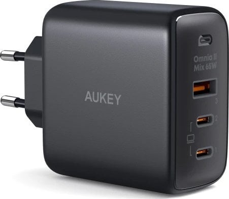Ladowarka Aukey PA-B6T 1x USB-A 2x USB-C  (PA-B6T BK) PA-B6T BK (689323784783) iekārtas lādētājs