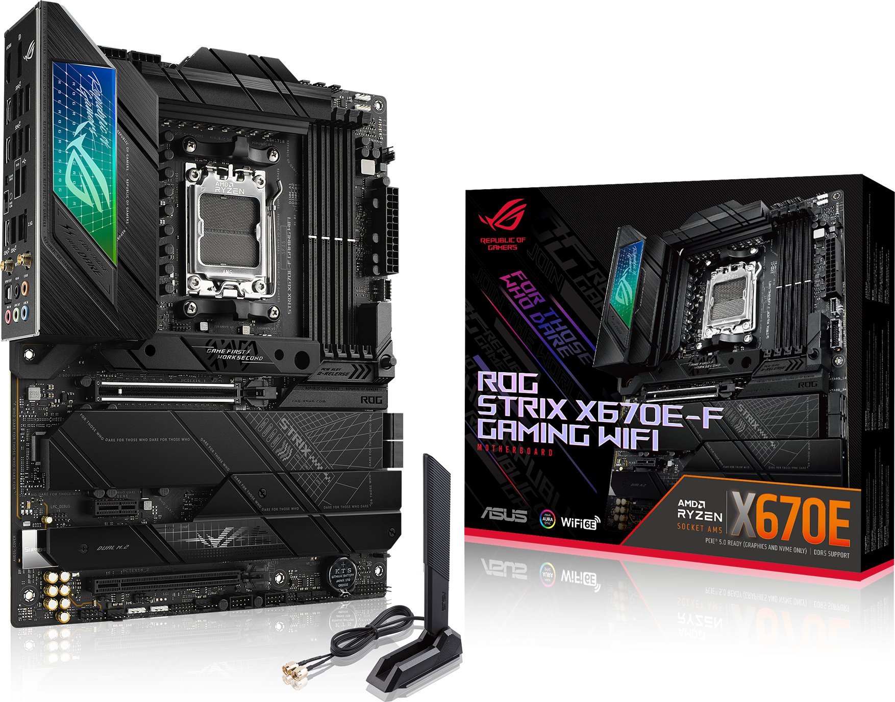 ASUS ROG STRIX X670E-F GAMING WIFI AM5 pamatplate, mātesplate