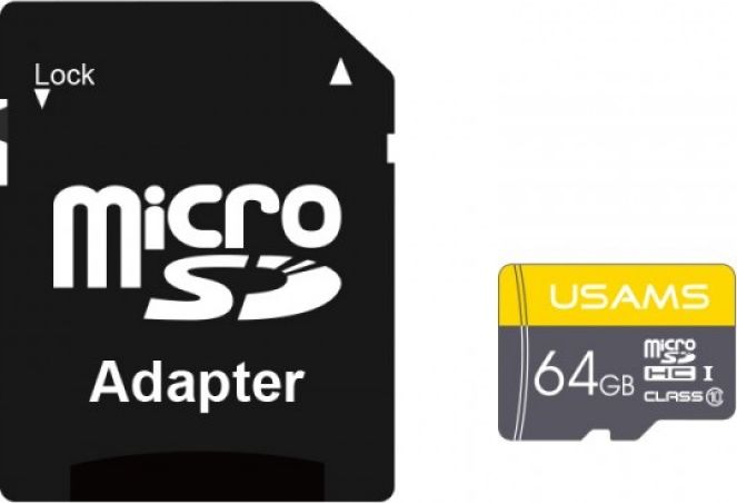 Karta Usams MicroSDHC 64 GB Class 10 U1  (ZB119TF01) ZB119TF01 (6958444912332) atmiņas karte