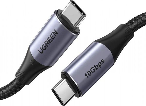 UGREEN US355 USB-C to USB-C  3.1 Gen.2, PD, 5A, 100W, 4K, 10Gbps, 1m (black) USB kabelis