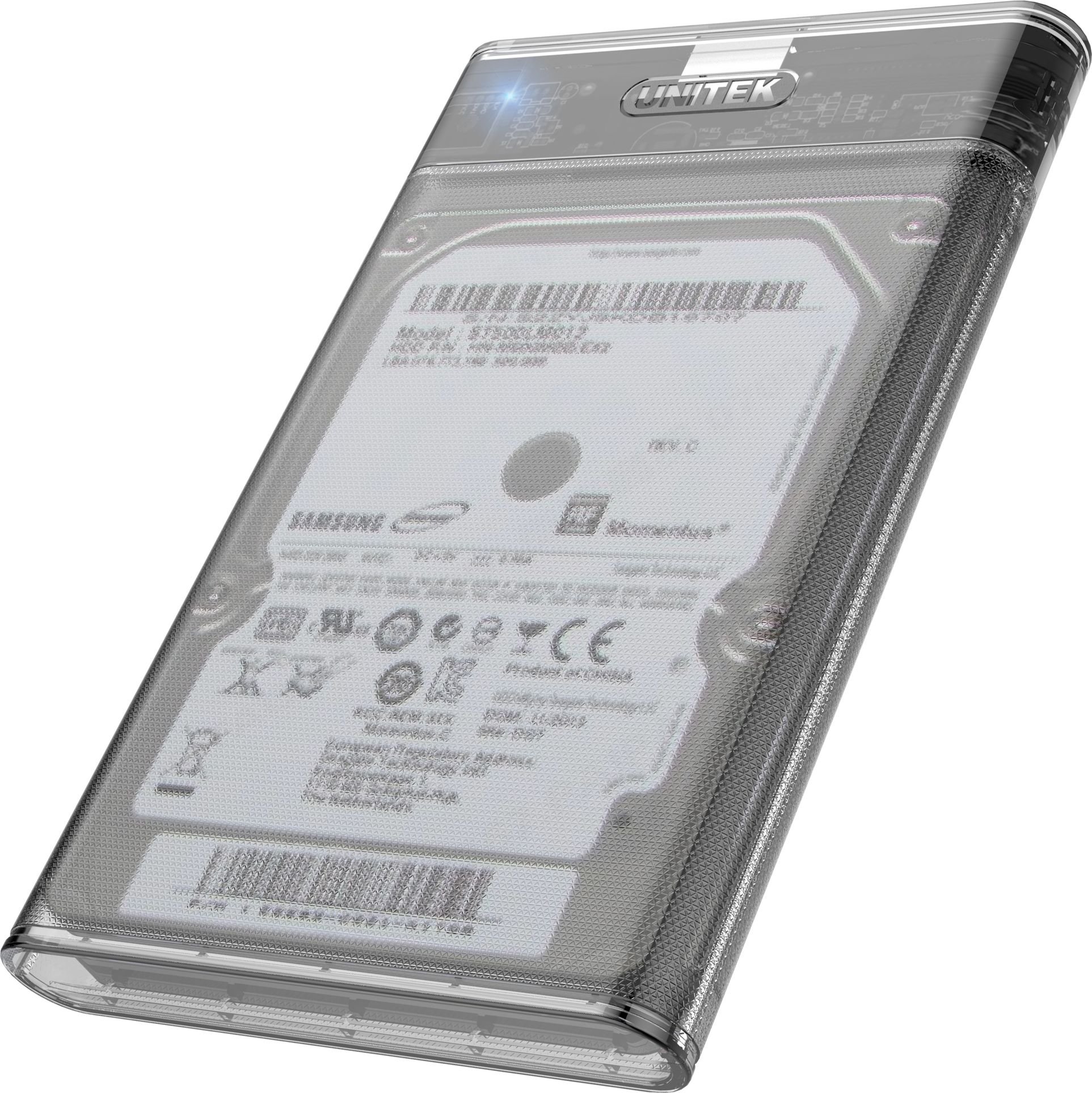 UNITEK S1103A storage drive enclosure HDD/SSD enclosure Transparent 2.5 cietā diska korpuss