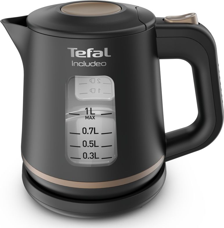 TEFAL tējkanna Includeo, 2400W, 1L, melna KI533811 Elektriskā Tējkanna