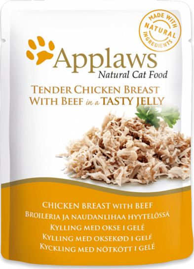 Applaws Applaws Natural Cat Food kurczak z wolowina w galarecie - saszetki 70g uniwersalny 5812372 kaķu barība