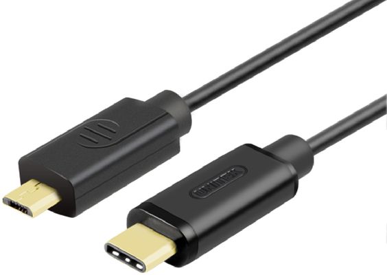 Unitek USB-C 1.0m czarny USB kabelis