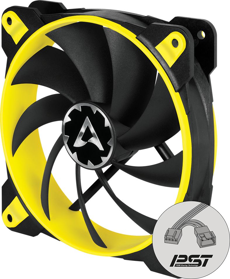 ARCTIC BioniX P120 (Yellow) - Pressure-optimised 120 mm Gaming Fan with PWM PST ventilators