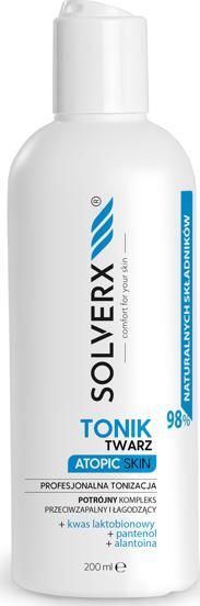 Solverx SOLVERX Atopic Skin Tonik wyrownujacy pH skory do cery atopowej 200ml SOL000008 kosmētikas noņēmējs