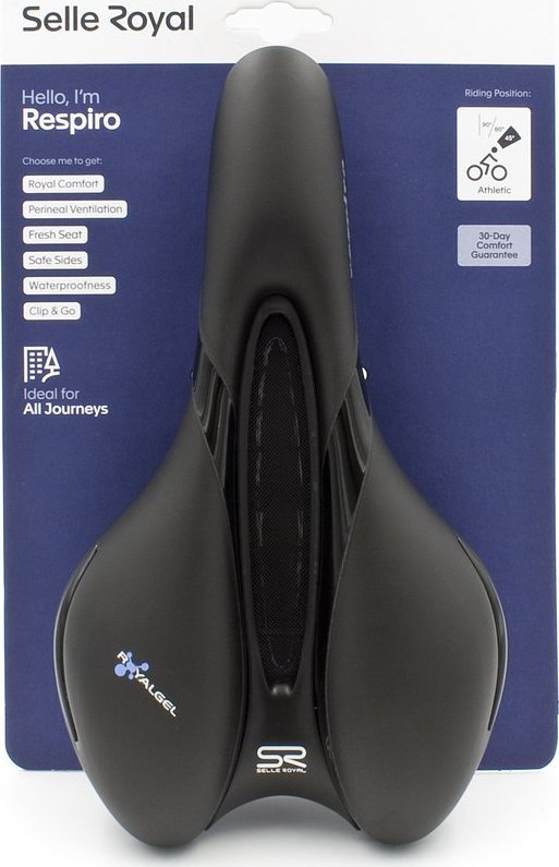 Selle Royal Siodlo SELLEROYAL RESPIRO SOFT ATHLETIC 45st. zelowe + elastomery unisex 398g (NEW 2023)