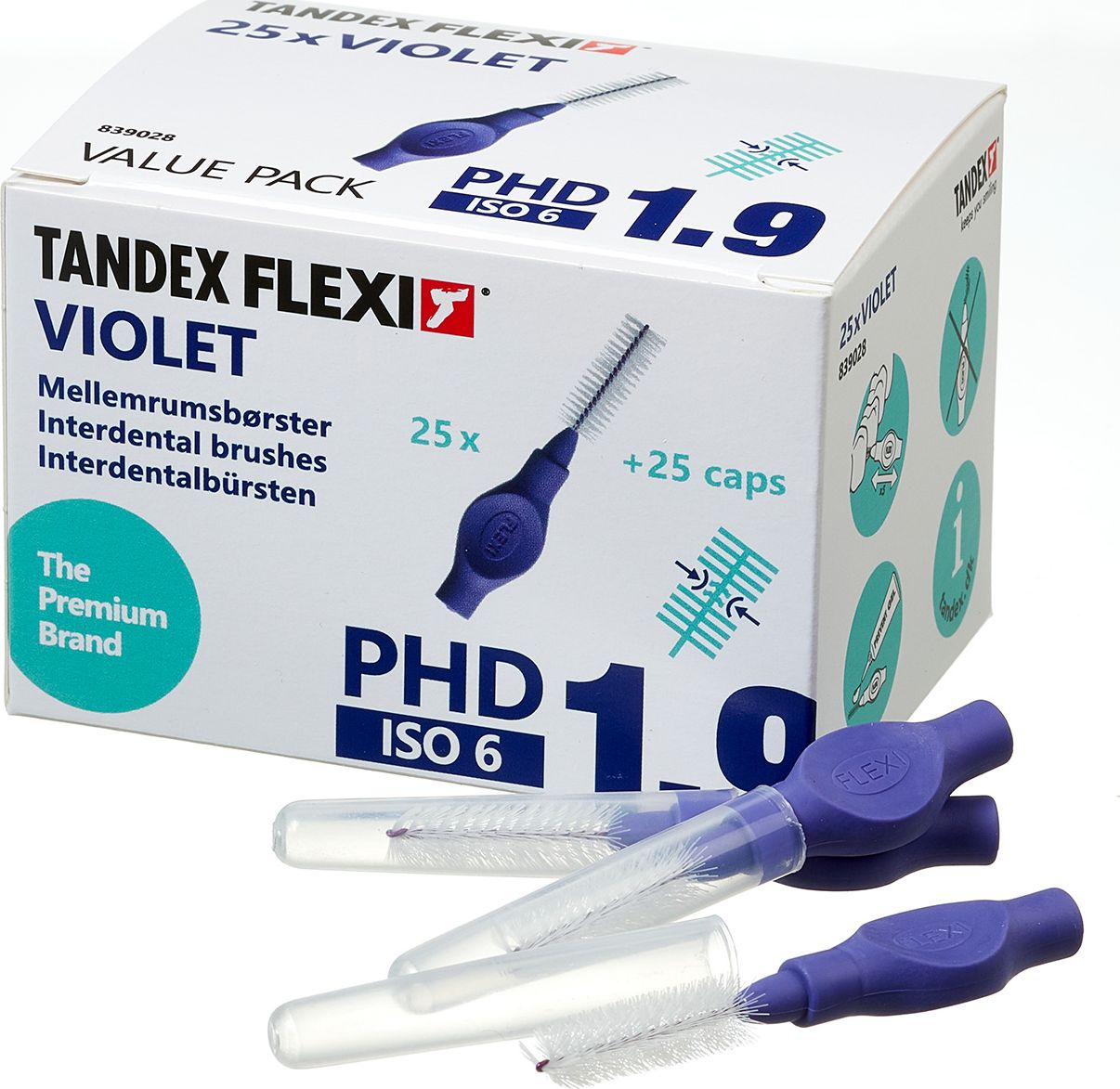 Tandex Tandex (25 szt.) szczoteczek Medium Violet (fioletowy gruby) 839028 (5902205591190) mutes higiēnai