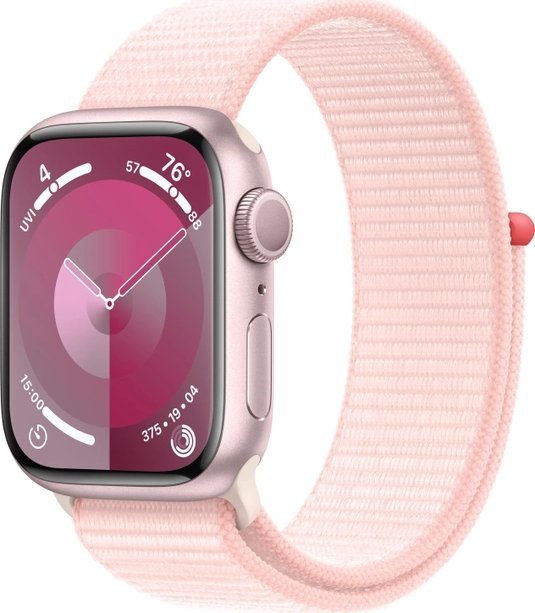 Watch Series 9 GPS 41mm Pink Aluminium Case with Light Pink Sport Loop Viedais pulkstenis, smartwatch