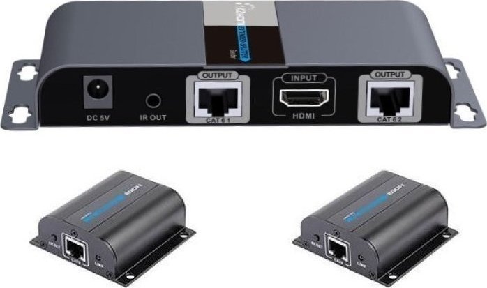 System przekazu sygnalu AV Techly Techly HDMI 1x2 Extender/Splitter Set mit IR uber RJ45 500m IDATA-EX-HL21TY (8054529028184)