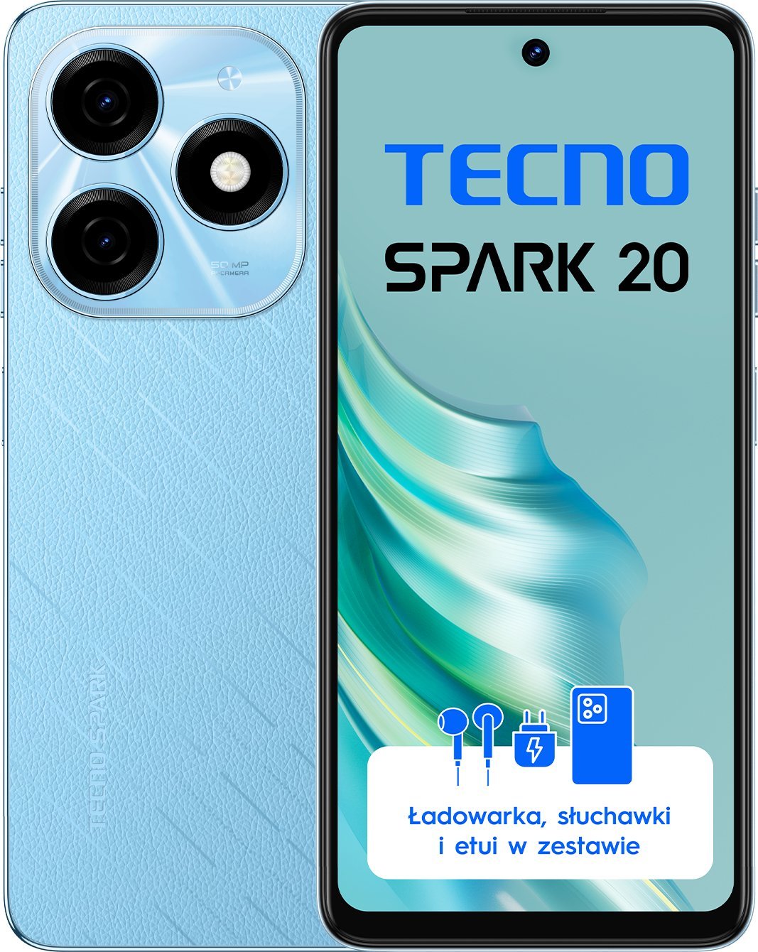 TECNO SPARK 20 8/256GB Magic Skin Blue Mobilais Telefons