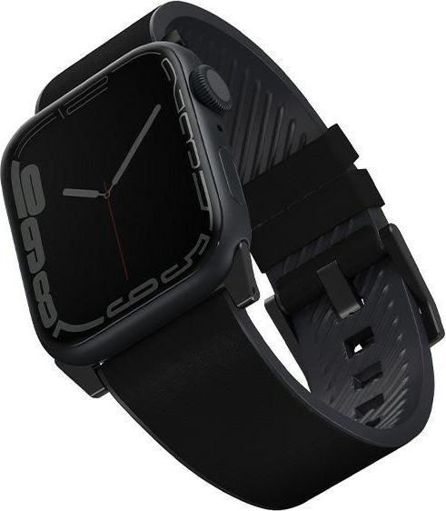 Uniq Pasek UNIQ Straden Apple Watch 4/5/6/7/SE 44/45mm Leather Hybrid Strap czarny/black UNIQ588BLK (8886463679609)