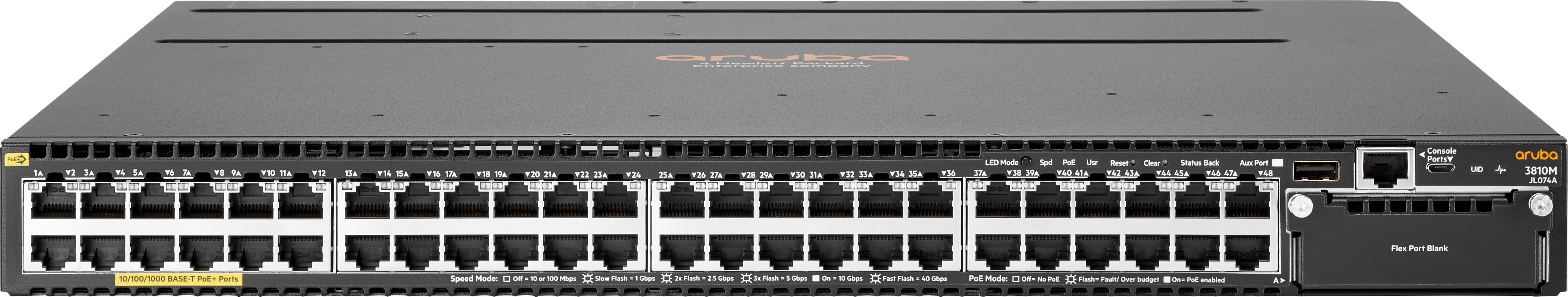 HPE Aruba 3810M 48G PoE+ 1-slot Swch komutators