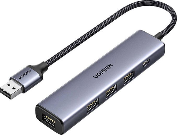 HUB USB Ugreen CM473 1x USB-C  + 4x USB-A 3.0 (UGR1320) UGR1320 (6957303828050) USB centrmezgli