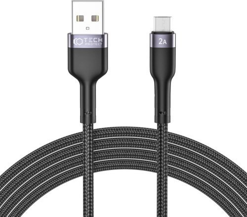 Kabel USB Tech-Protect USB-A - microUSB 2 m Czarny (THP1601) THP1601 (9490713928967) USB kabelis