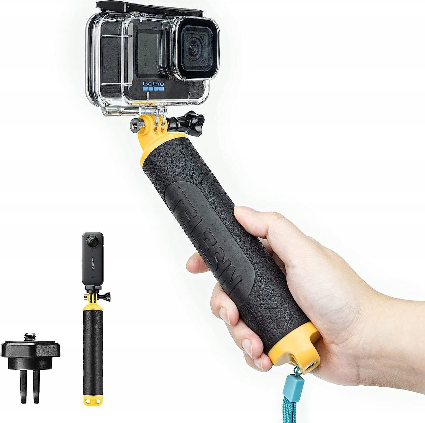 Rubber Floating Hand Grip Telesin for Action and Sport Cameras (GP-MNP-300-YL) Selfie Stick