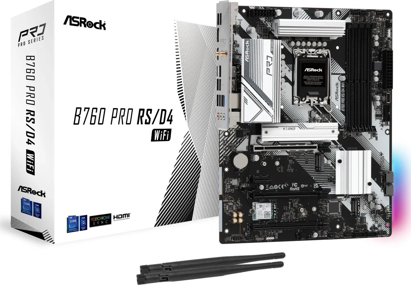 ASRock B760 PRO RS/D4 WIFI Motherboard pamatplate, mātesplate