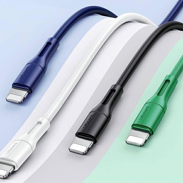 Kabel USB Usams USB-A - Lightning 1 m Bialy (6958444969435) 6958444969435 (6958444969435) USB kabelis