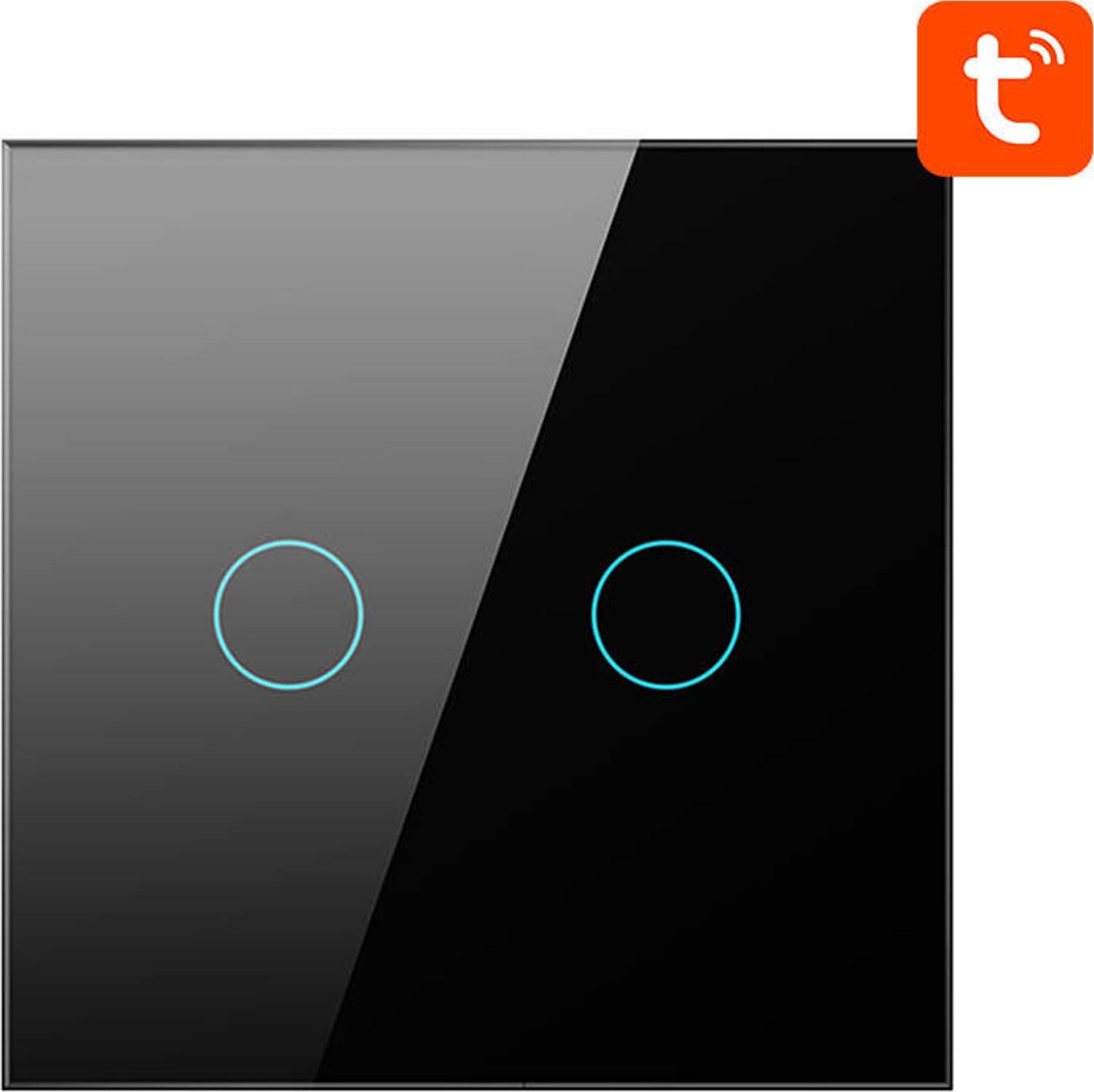 Smart Light Switch ZigBee Avatto ZTS02-EU-B2 2 Way TUYA (black)