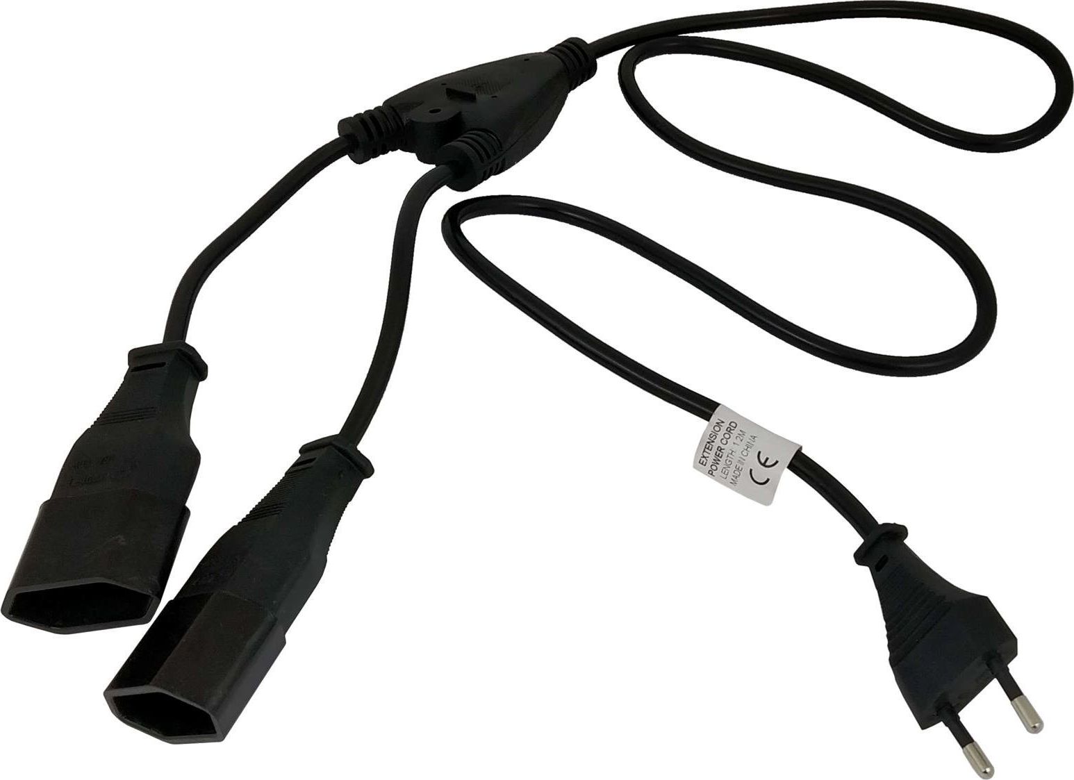 Cable Akyga AK-RD-05A (Socket type C F - C7 VDE M; 1,2m; black color) kabelis datoram