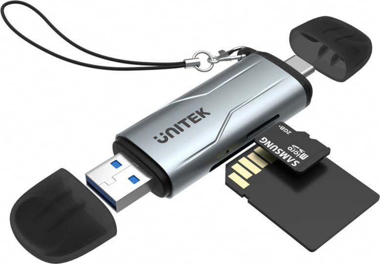 UNITEK CARD READER SD/MICROSD USB-A 5 GBPS/USB-C karšu lasītājs