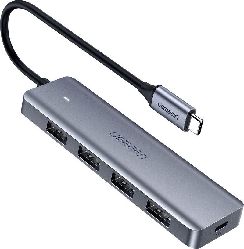HUB USB Ugreen 1x microUSB  + 4x USB-A 3.0 (UGR293) UGR293 (6957303873364) USB centrmezgli