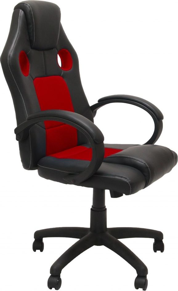 Fotel Topeshop ENZO czerwono-czarny FOTEL ENZO CZER-CZAR (5904507200251) datorkrēsls, spēļukrēsls