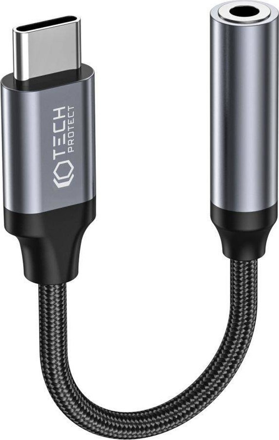 Adapter USB Tech-Protect Adapter Tech-protect Ultraboost USB-C/mini jack 3.5mm Black THP1794 (9490713929667)