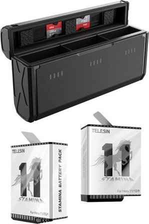 Kamera Telesin Podreczna ladowarka trojkanalowa Telesin + 2 akumulatory do GoPro Hero 11 / 10 / 9 sporta kamera