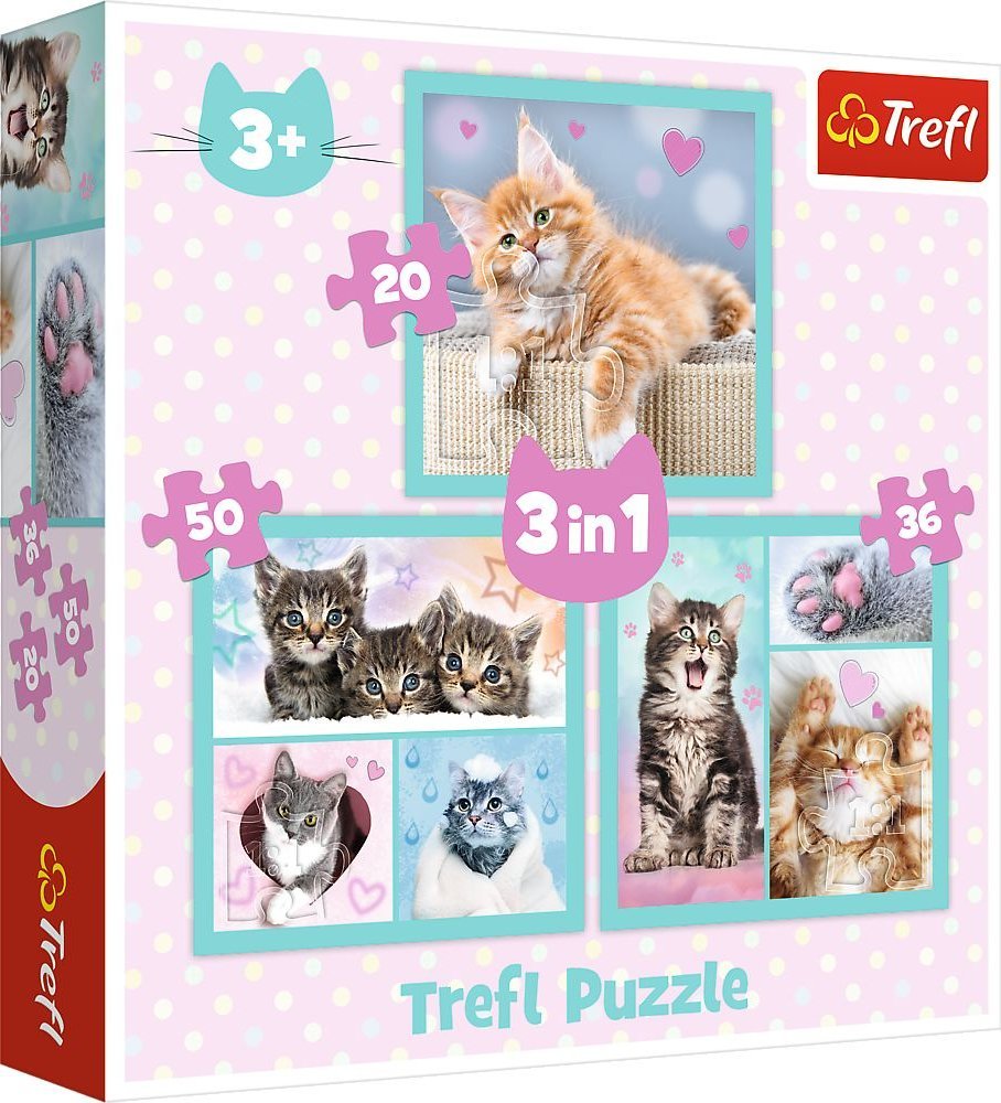 Trefl Puzzle 3in1 Sweet cats 34862 puzle, puzzle