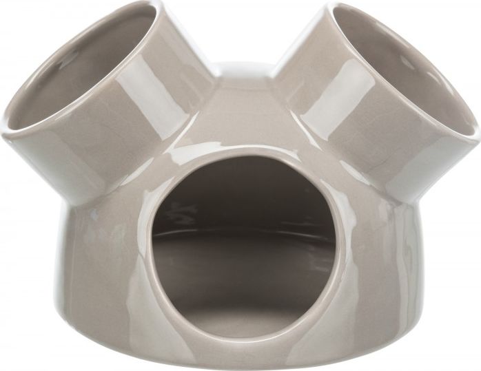 Trixie Domek dla myszy, szarobrazowy, ceramiczny, o 16  times  12 cm, z 3 wejsciami TX-61364 (4047974613641) grauzējiem