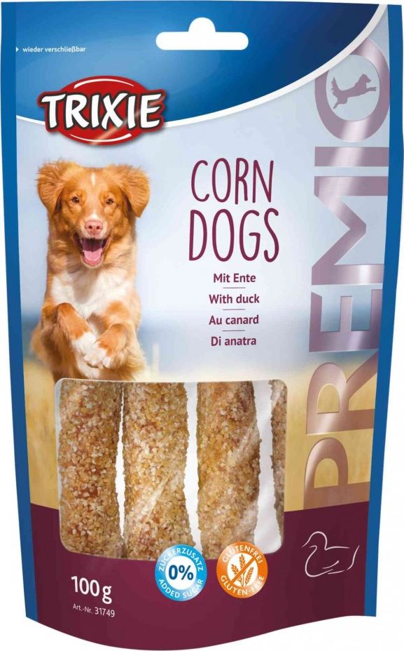 Trixie Przysmak PREMIO Corn Dogs (kaczka i skora surowa), 100g TX-31749 (4011905317496)