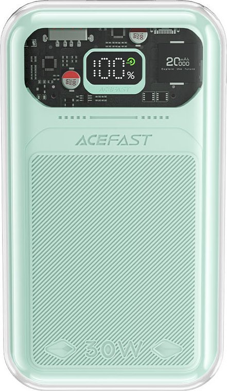 Acefast Sparkling Series M2 20000mAh Green Powerbank, mobilā uzlādes iekārta