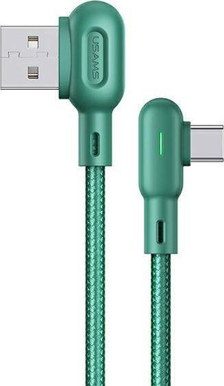 Kabel USB Usams USB-A - USB-C 1.2 m Zielony (6958444948591) 6958444948591 (6958444948591) USB kabelis