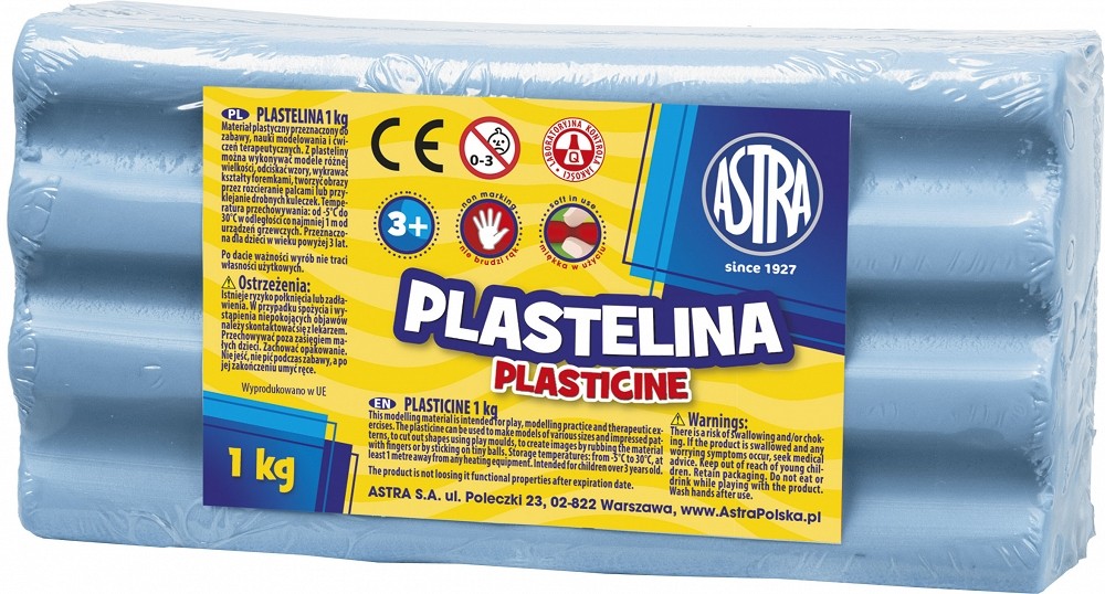 Astra Plastelina 1 kg jasnoniebieska (303111013) 303111013 (5900263030224) materiāli konstruktoriem