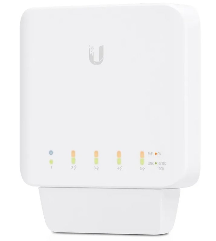 Ubiquiti USW-Flex 5 x Gigabit UniFi switch (1x PoE In, 4x PoE+/48V PoE out 46W) Access point