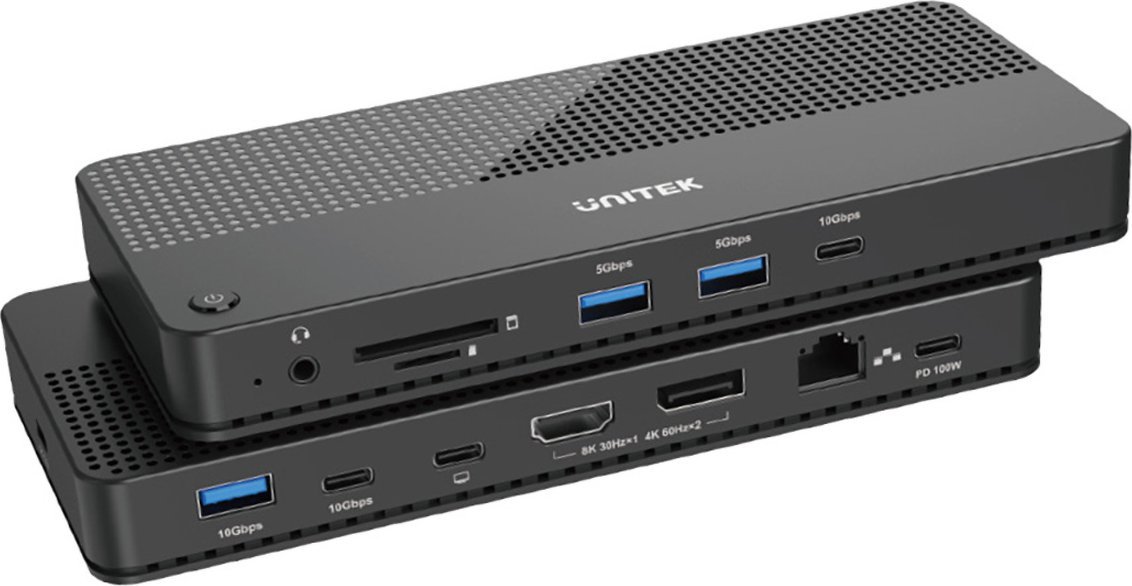UNITEK DOCKING STATION 12IN1, USB 4, HDMI/PD 8K,PD aksesuārs portatīvajiem datoriem
