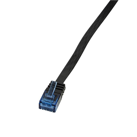 Flach Patchkabel LogiLink RJ45 U/UTP Cat6 20.00m black tīkla kabelis