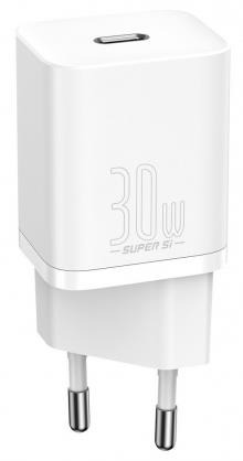 Baseus Super Si ātrais lādētājs USB-C / 30W balts iekārtas lādētājs