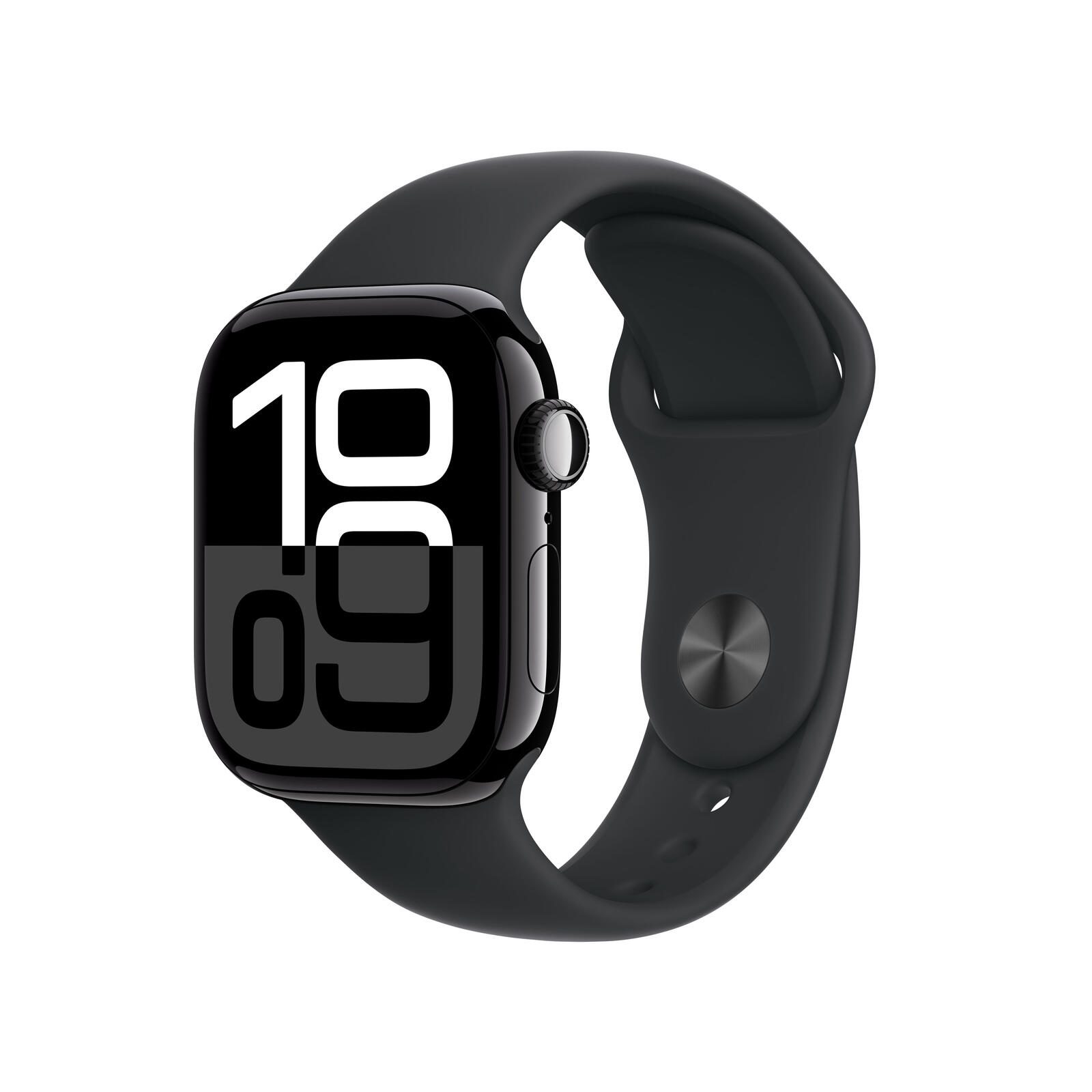 Apple Watch 10 42mm GPS Alu Sport S/M Jet Black/Black Viedais pulkstenis, smartwatch