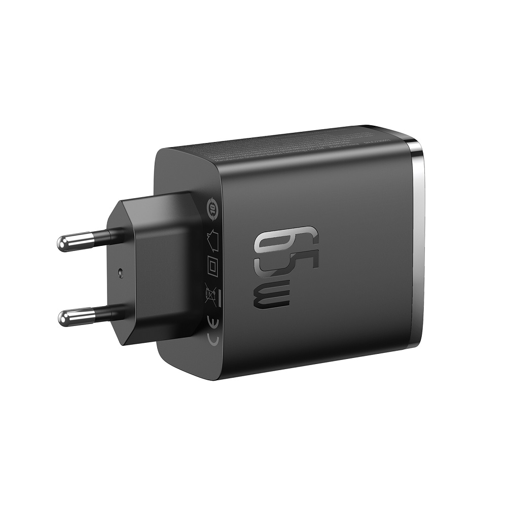 Ladowarka Baseus Ladowarka sieciowa Baseus OS-Cube Pro 2xUSB-C + USB, 65W (czarna) iekārtas lādētājs