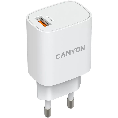 CANYON charger H-18-01 QC 3.0 18W USB-A White iekārtas lādētājs