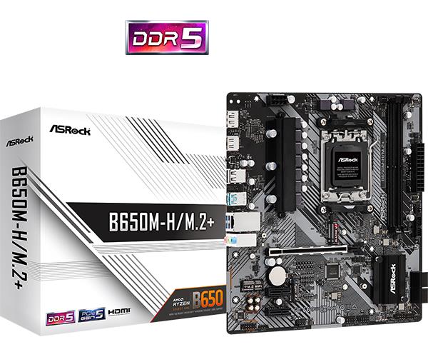 ASRock B650M-H/M.2+ Micro-ATX Socket AM5 AMD B650 pamatplate, mātesplate