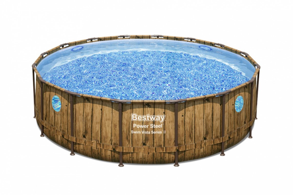 Bestway 56725 above ground pool Framed pool Round Blue, Brown Baseins