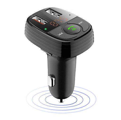 Devia Smart FM Transmiter Bluetooth / MP3 / MicroSD / 2x USB QC 3.0 + 1,5A / LED / Auto Ladētājs EA133 (6938595335198) FM transmiteris