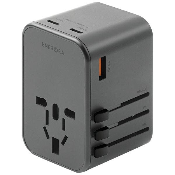 Energea TravelWorld GaN65 USB-C PD 65W + PPS 55W Universālais Adapteris Lādētājs TWA-GAN65-GUN (6957879461705) iekārtas lādētājs