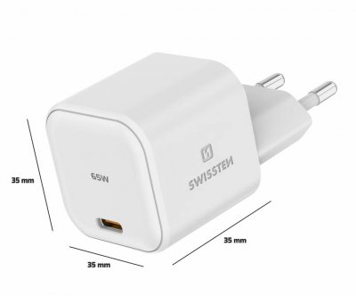 Swissten GaN Travel Charger Tīkla Lādētājs USB-C 65W iekārtas lādētājs