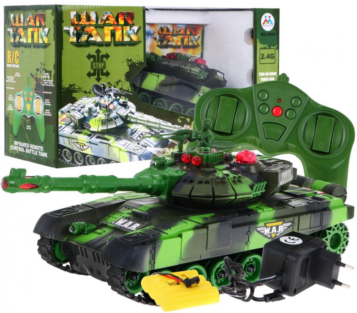 RoGer R/C Tanks Camouflage Rotaļu Mašīna 2.4 GHz ZRC.9993.ZIE (4752168121153) Radiovadāmā rotaļlieta