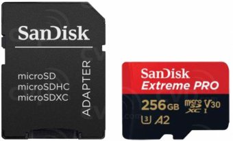 Sandisk MicroSDXC 256GB + SD Adapteris Atmiņas karte SDSQXCD-256G-GN6MA-BL (0619659188542) atmiņas karte